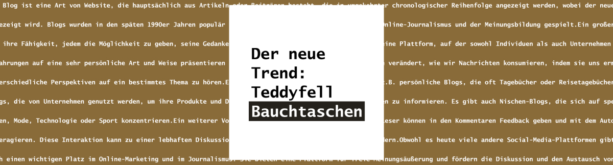 Der neue Trend: Teddyfell Bauchtaschen - Teddyfell Bauchtaschen: Der neueste Trend in der Welt der Mode